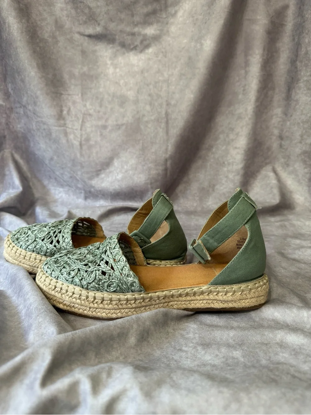 Woven Ankle-Strap Espadrille Flats by Kaari Blue